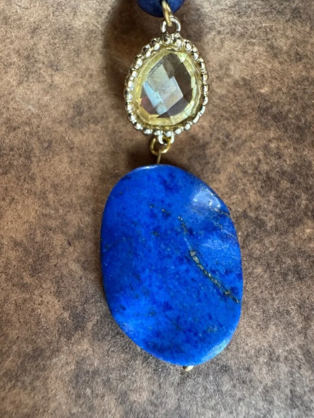 Boho keychain/purse charm with lapis lazuli
